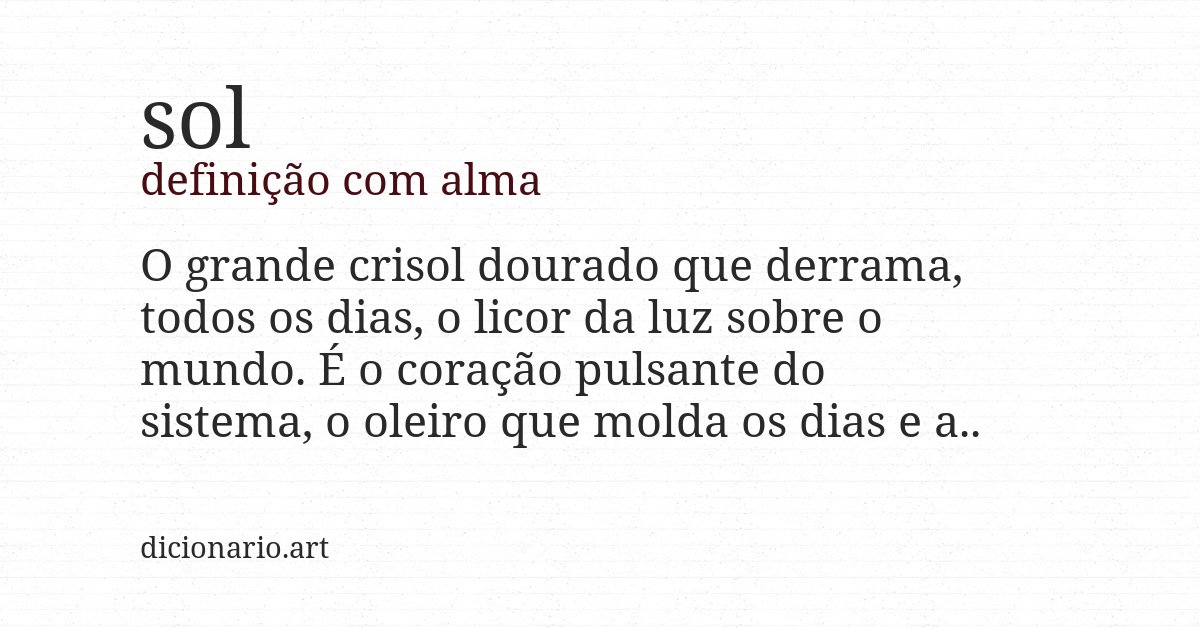 Definição com alma de sol