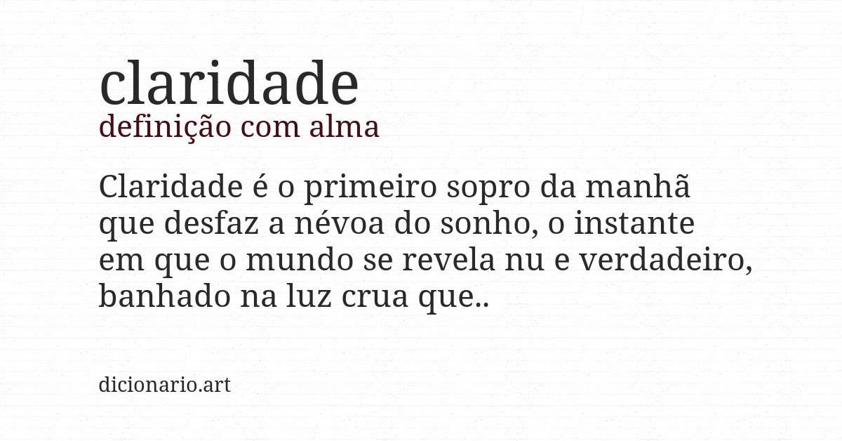 Definição com alma de claridade