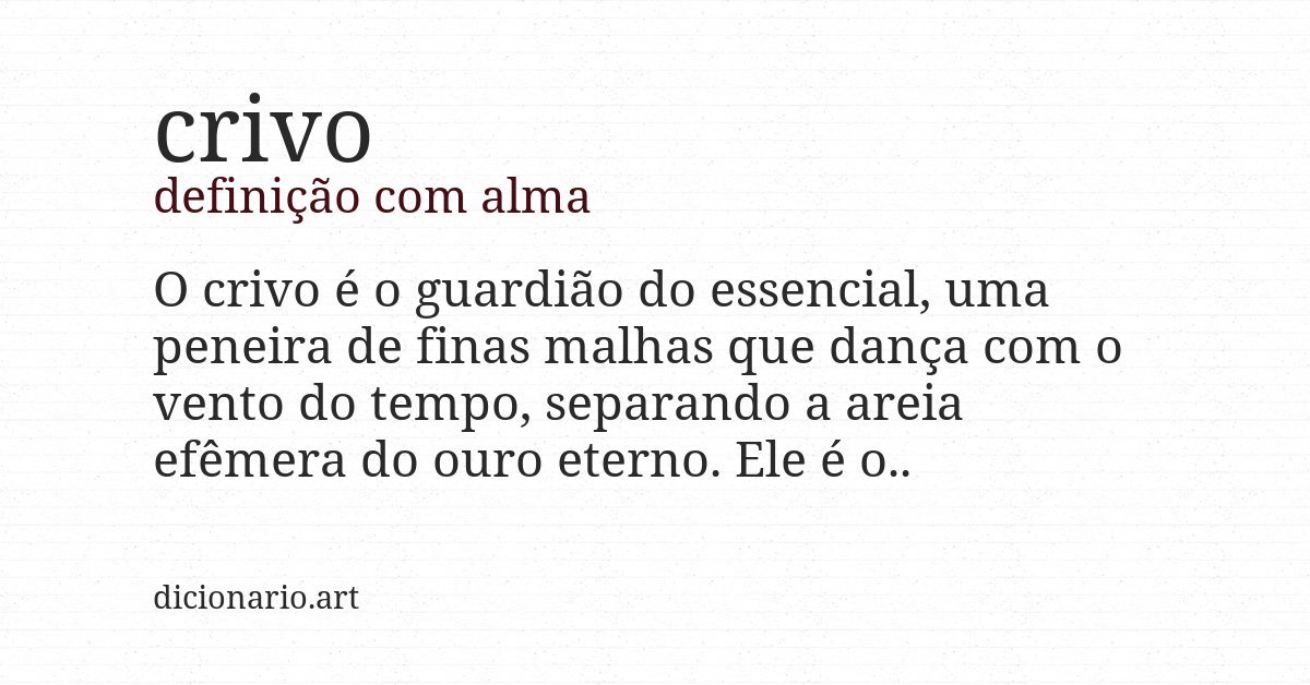 Definição com alma de crivo