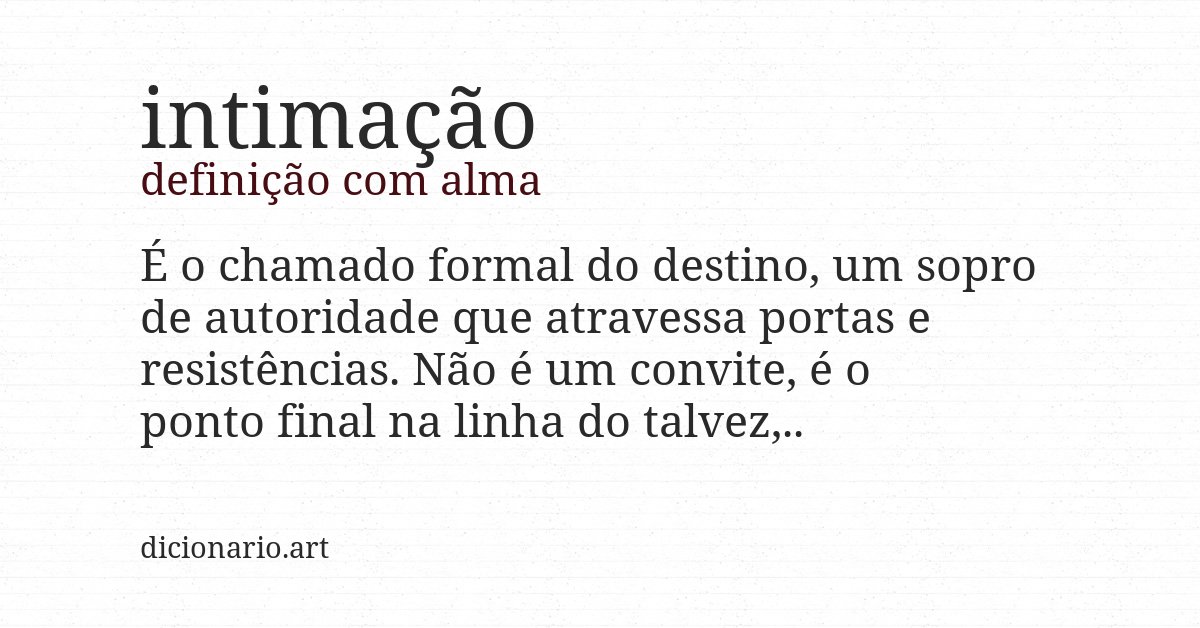 Definição com alma de intimação