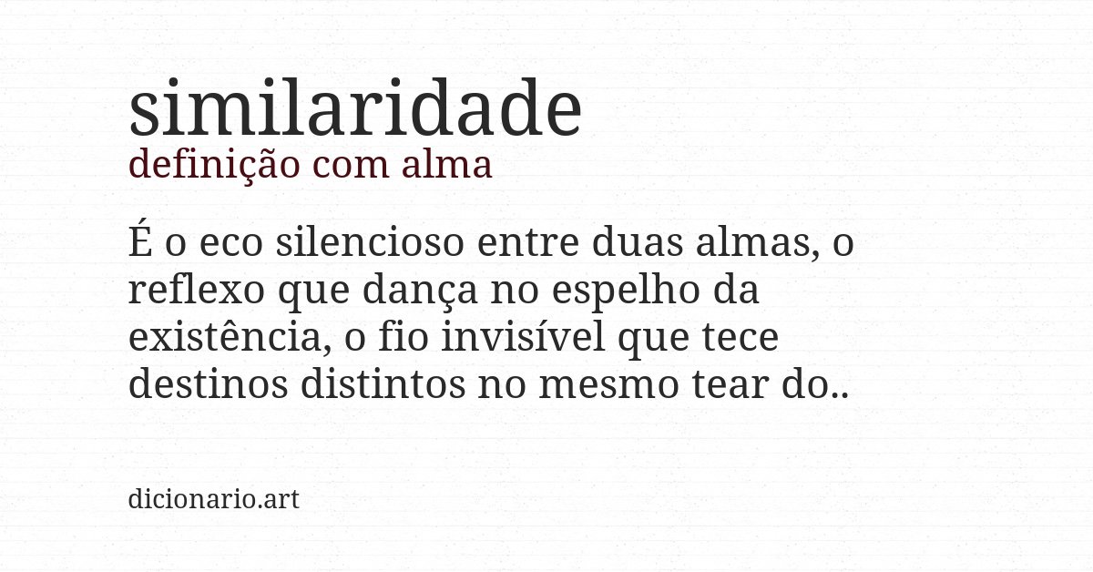 Definição com alma de similaridade