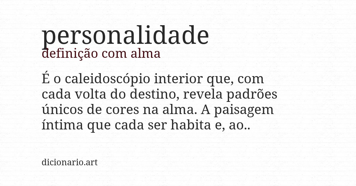 Definição com alma de personalidade