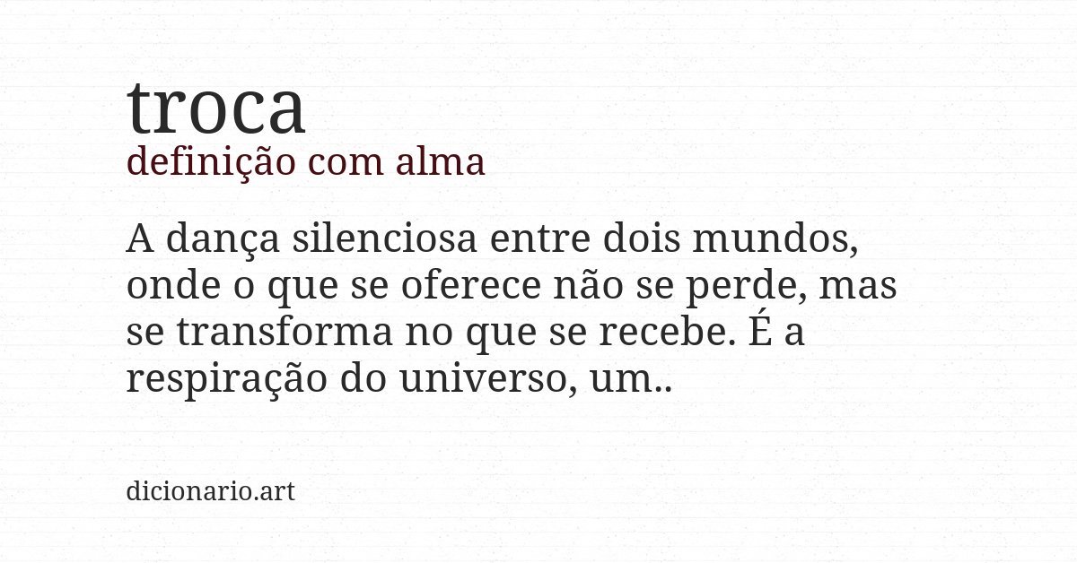 Definição com alma de troca