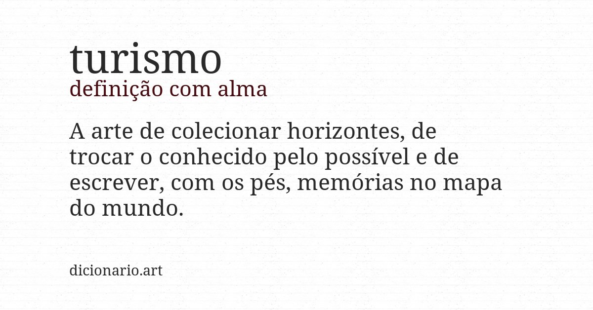 Definição com alma de turismo
