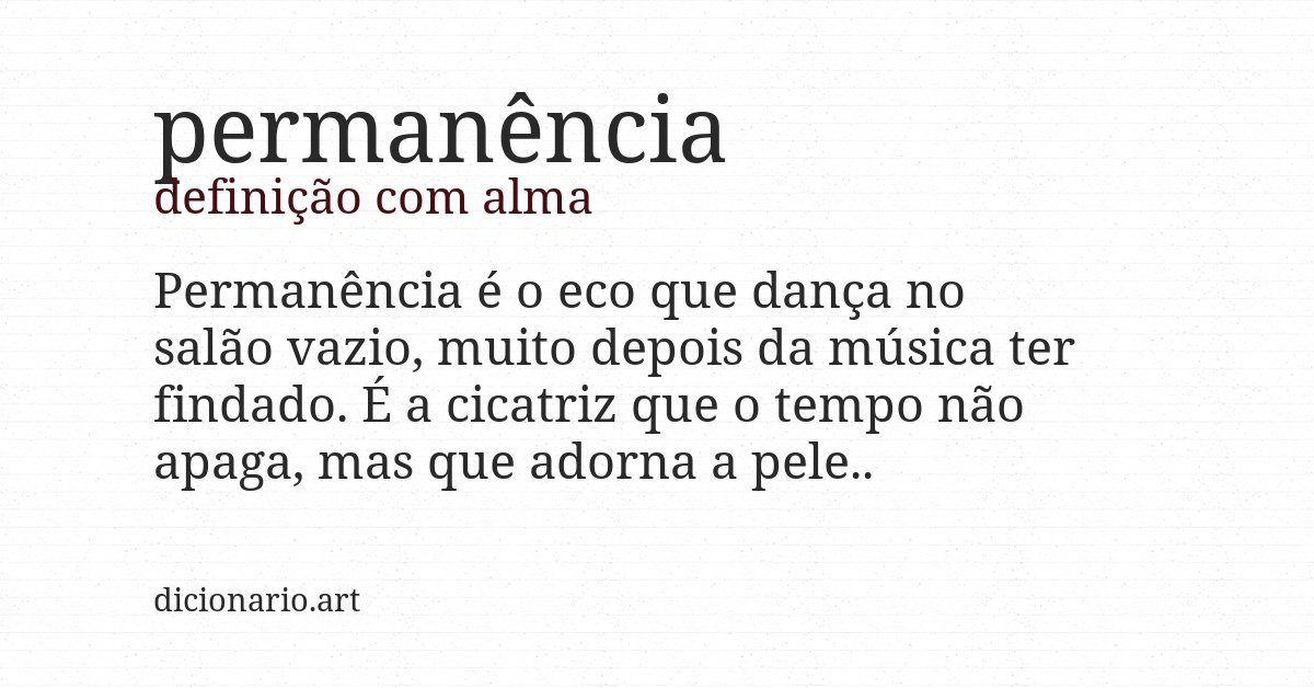 Definição com alma de permanência