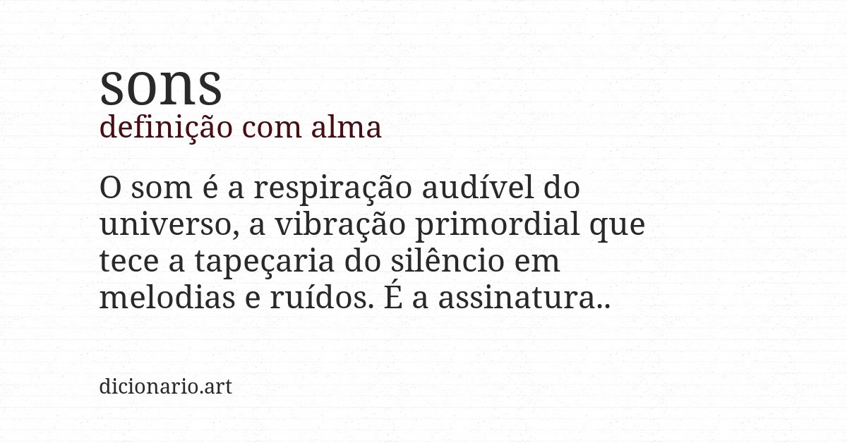 Definição com alma de sons