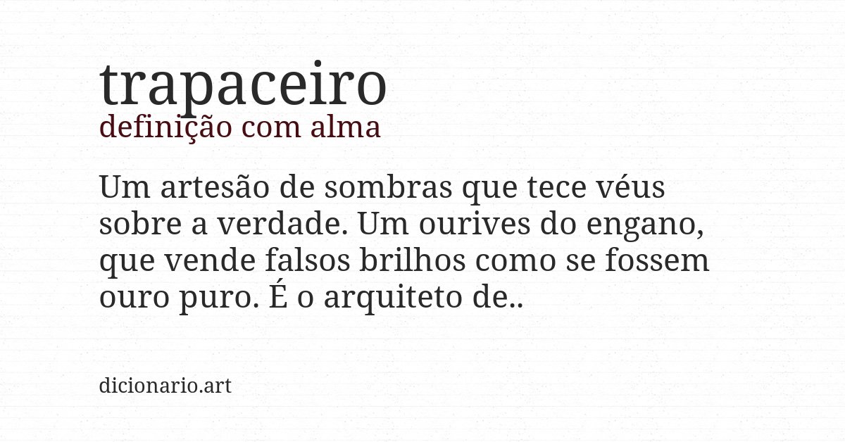 Definição com alma de trapaceiro