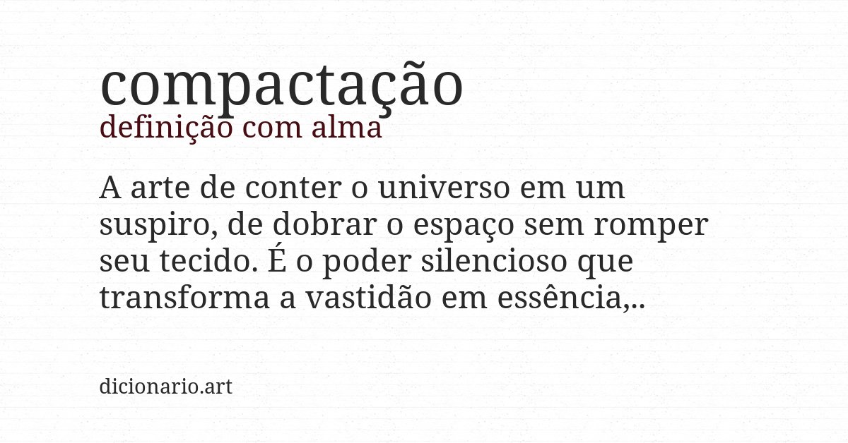Definição com alma de compactação