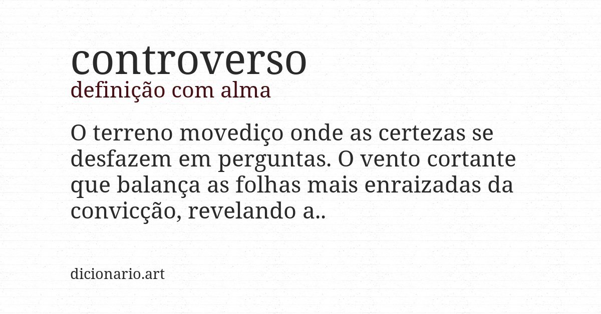 Definição com alma de controverso