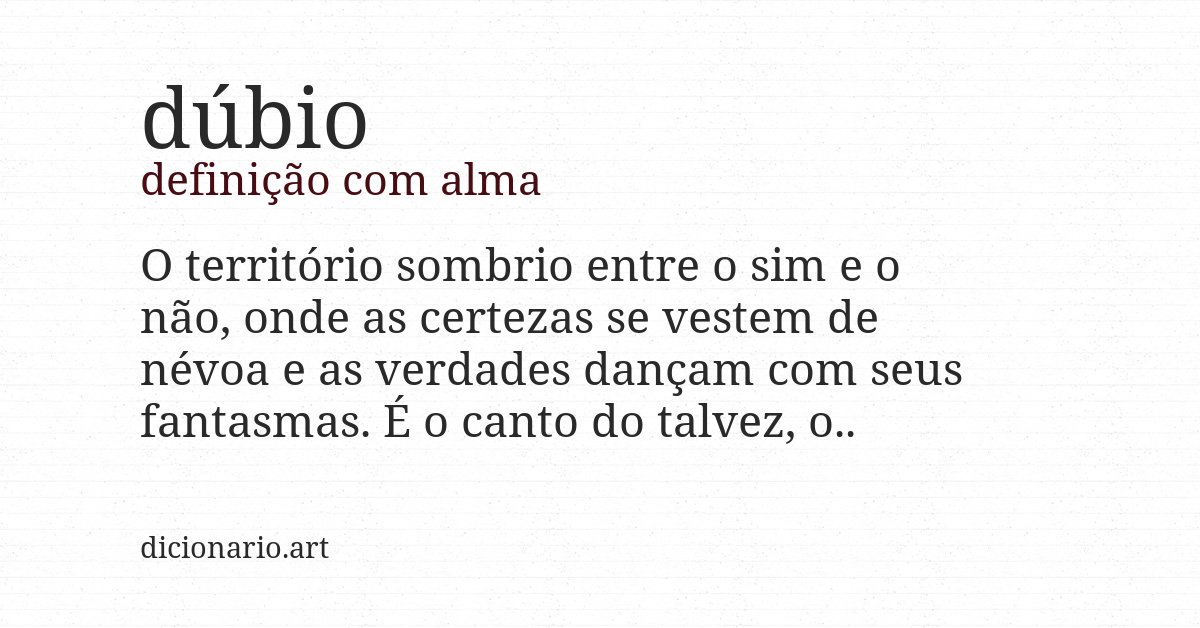 Definição com alma de dúbio