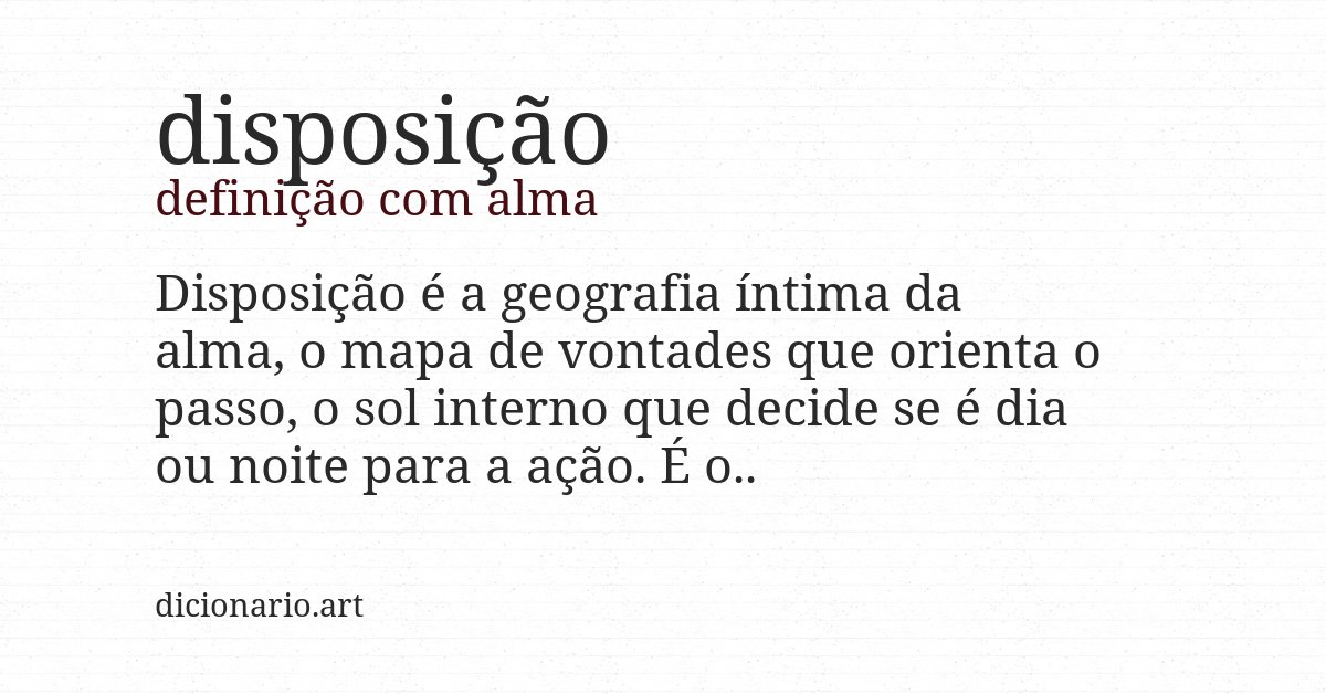 Definição com alma de disposição