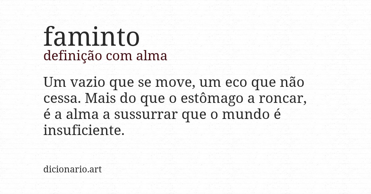 Definição com alma de faminto
