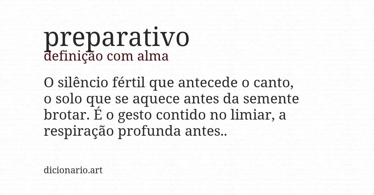 Definição com alma de preparativo