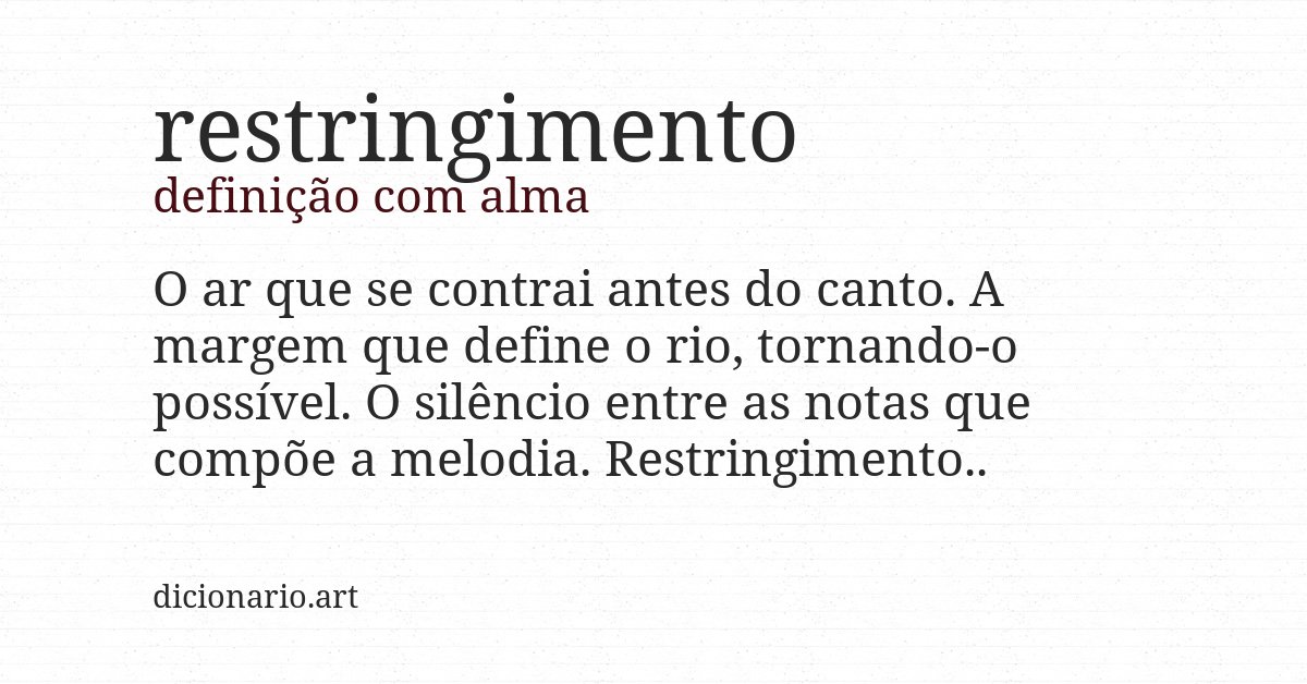 Definição com alma de restringimento
