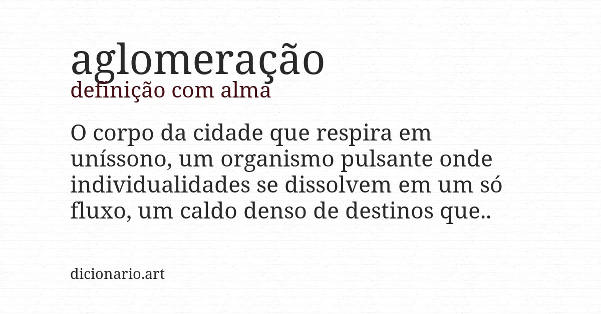 Definição com alma de aglomeração