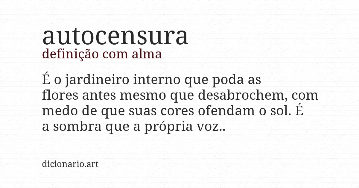 Definição com alma de autocensura