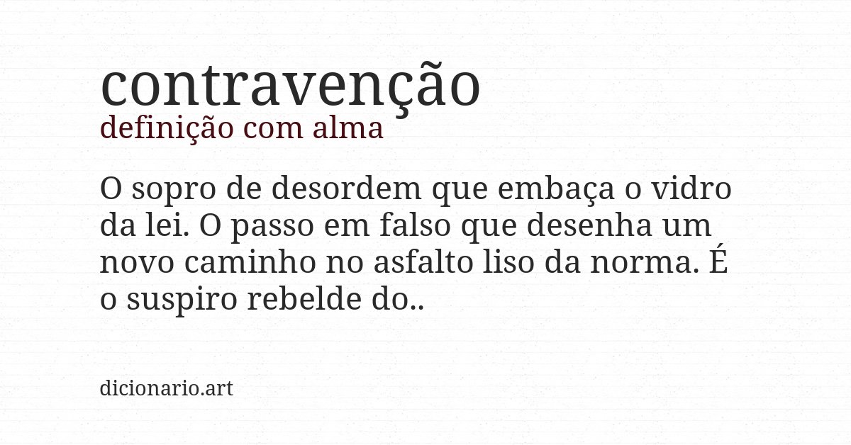 Definição com alma de contravenção