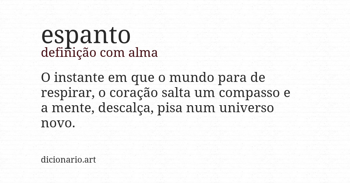 Definição com alma de espanto