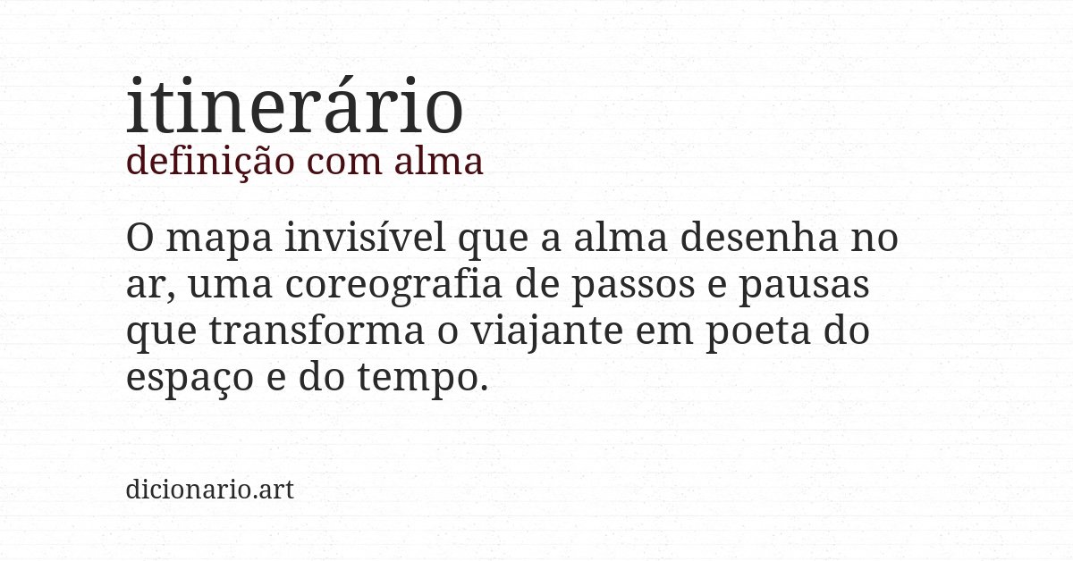 Definição com alma de itinerário