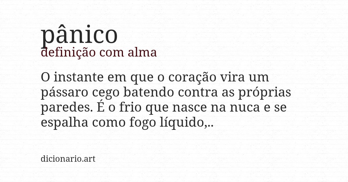 Definição com alma de pânico