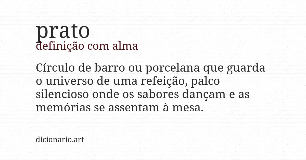 Definição com alma de prato