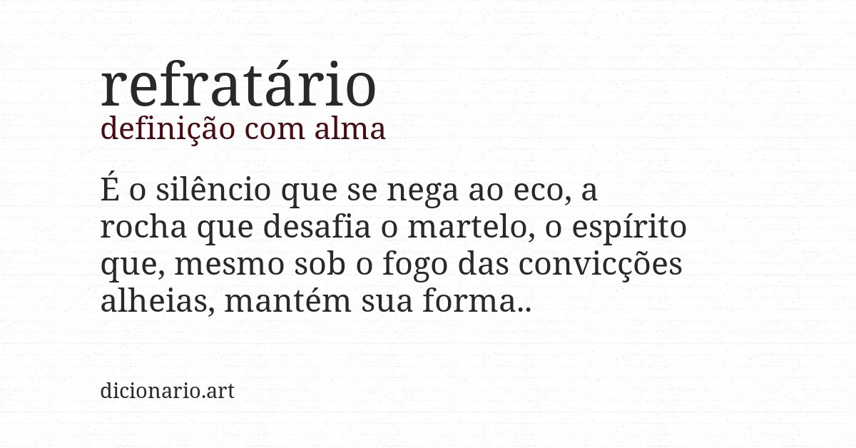 Definição com alma de refratário