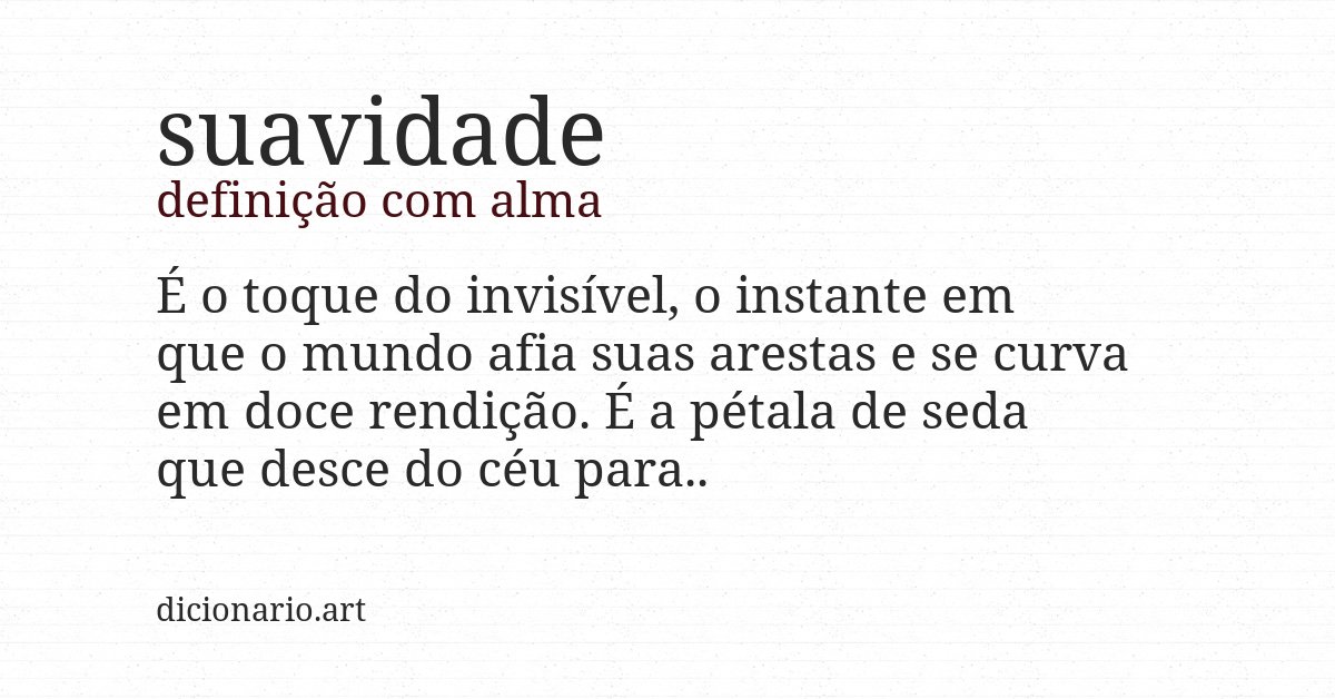 Definição com alma de suavidade