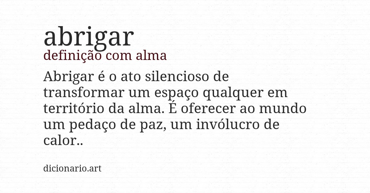 Definição com alma de abrigar