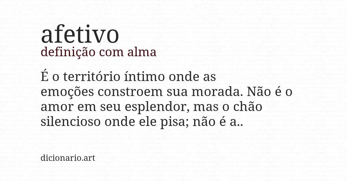 Definição com alma de afetivo