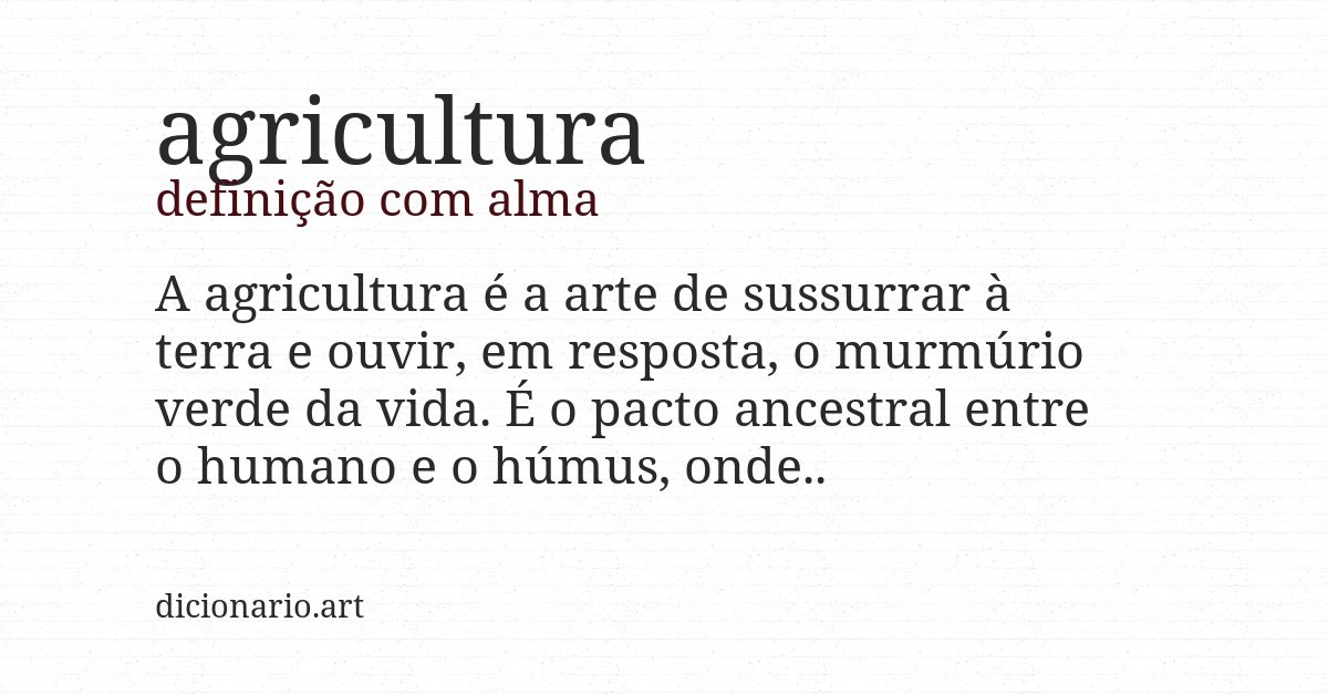 Definição com alma de agricultura