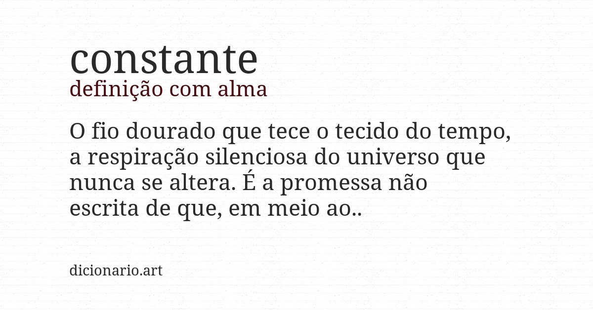 Definição com alma de constante