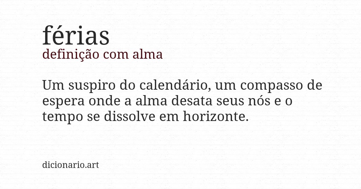 Definição com alma de férias