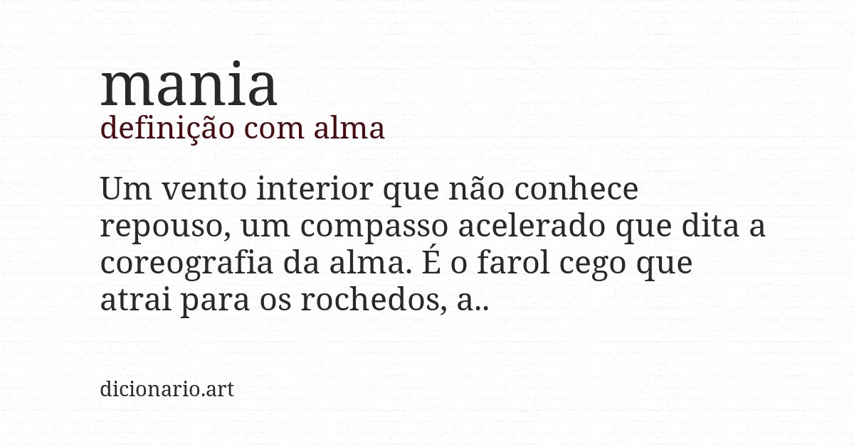 Definição com alma de mania