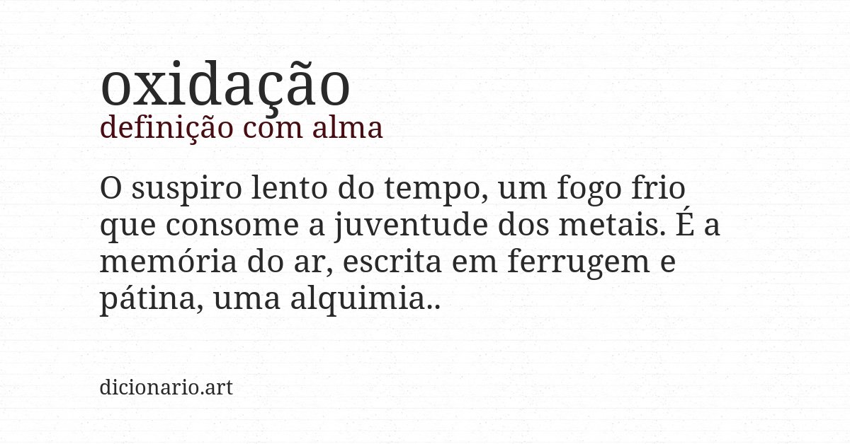 Definição com alma de oxidação