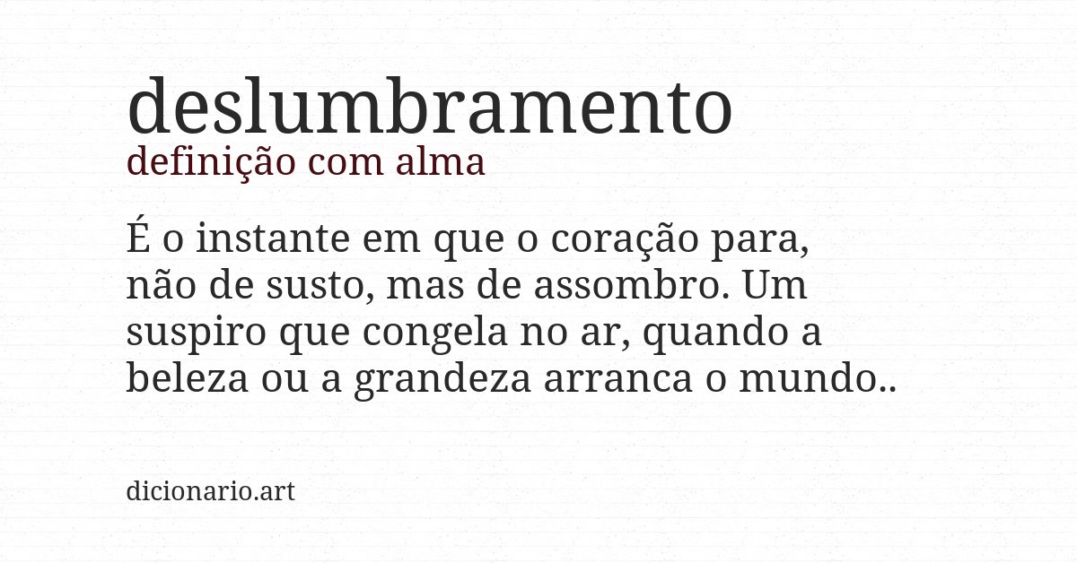 Definição com alma de deslumbramento