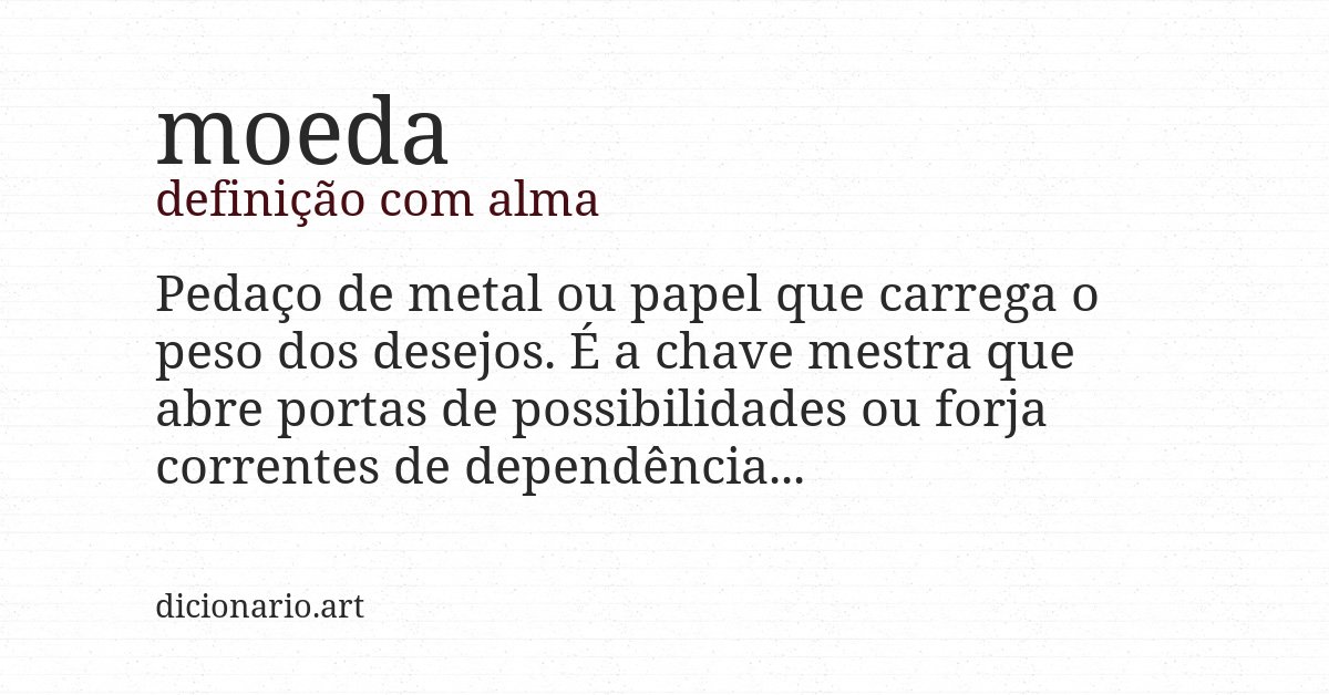 Definição com alma de moeda