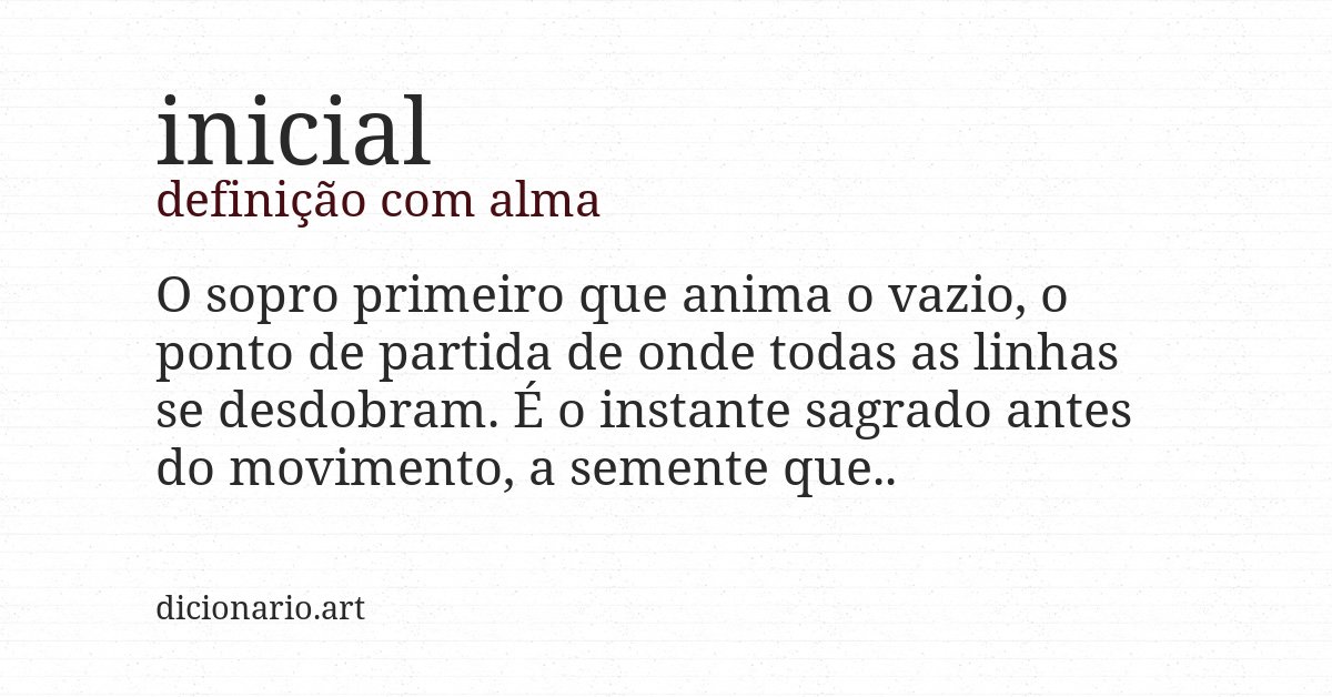 Definição com alma de inicial