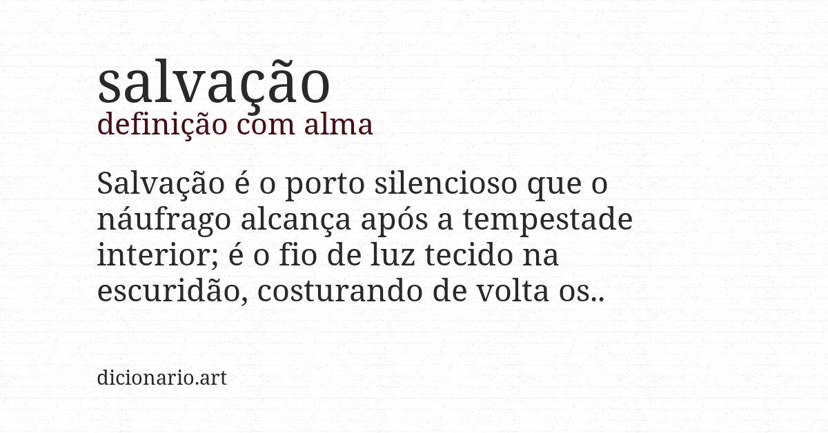 Definição com alma de salvação