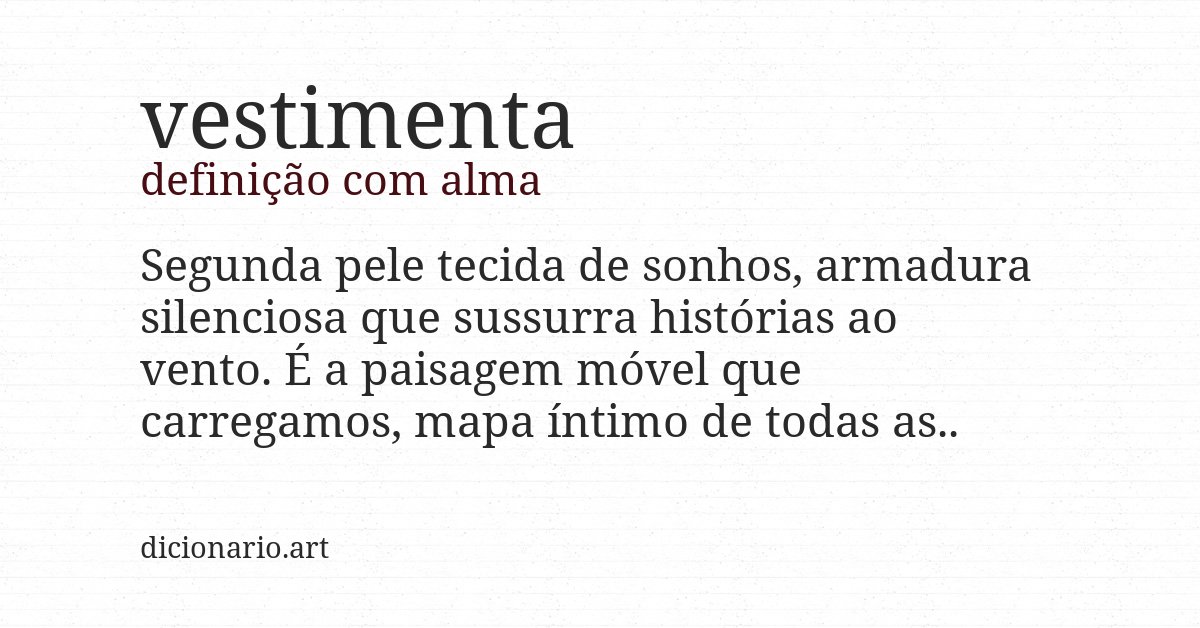 Definição com alma de vestimenta