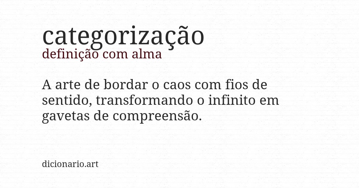 Definição com alma de categorização
