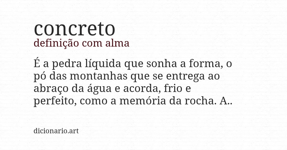 Definição com alma de concreto