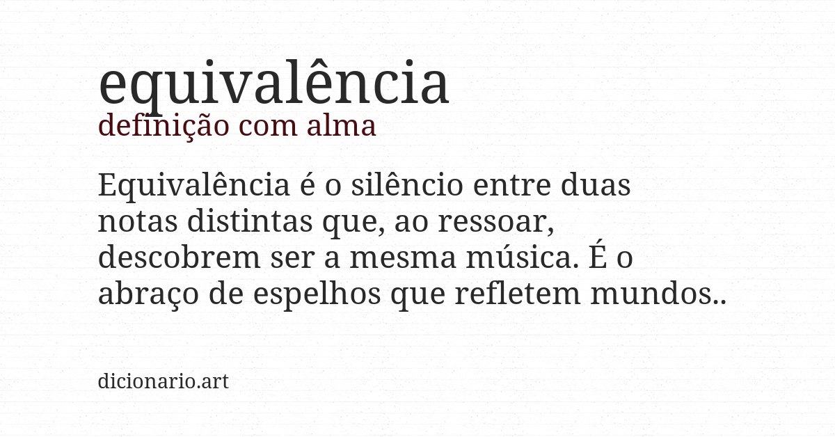 Definição com alma de equivalência