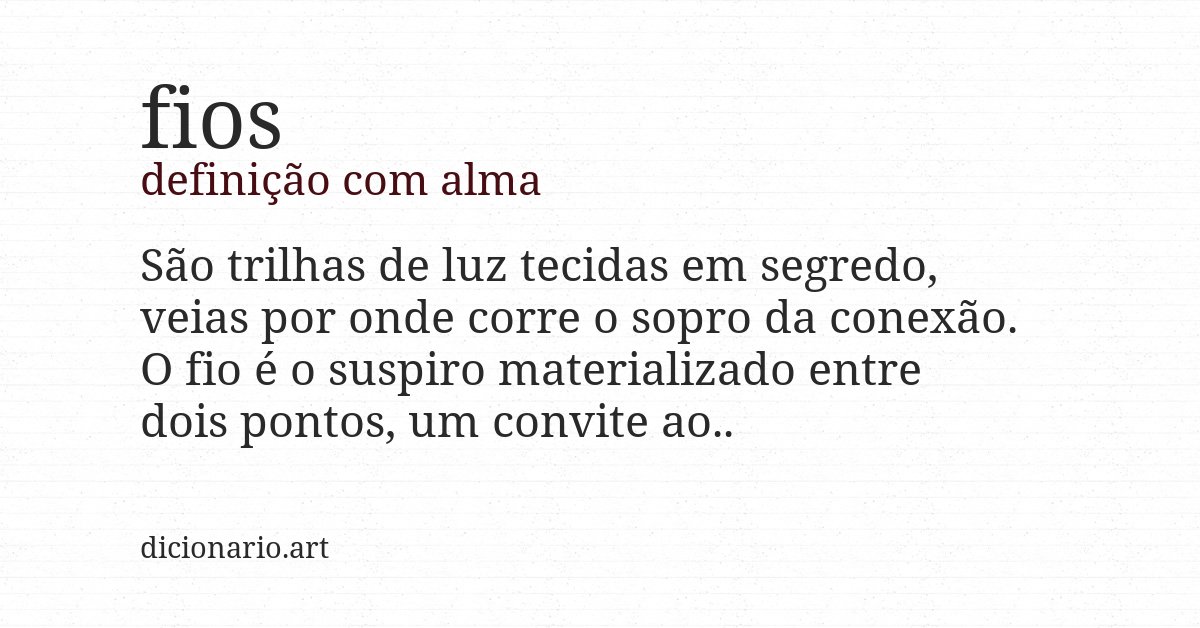 Definição com alma de fios