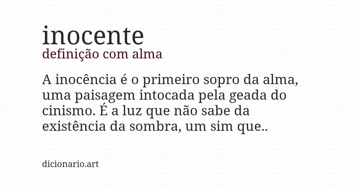 Definição com alma de inocente