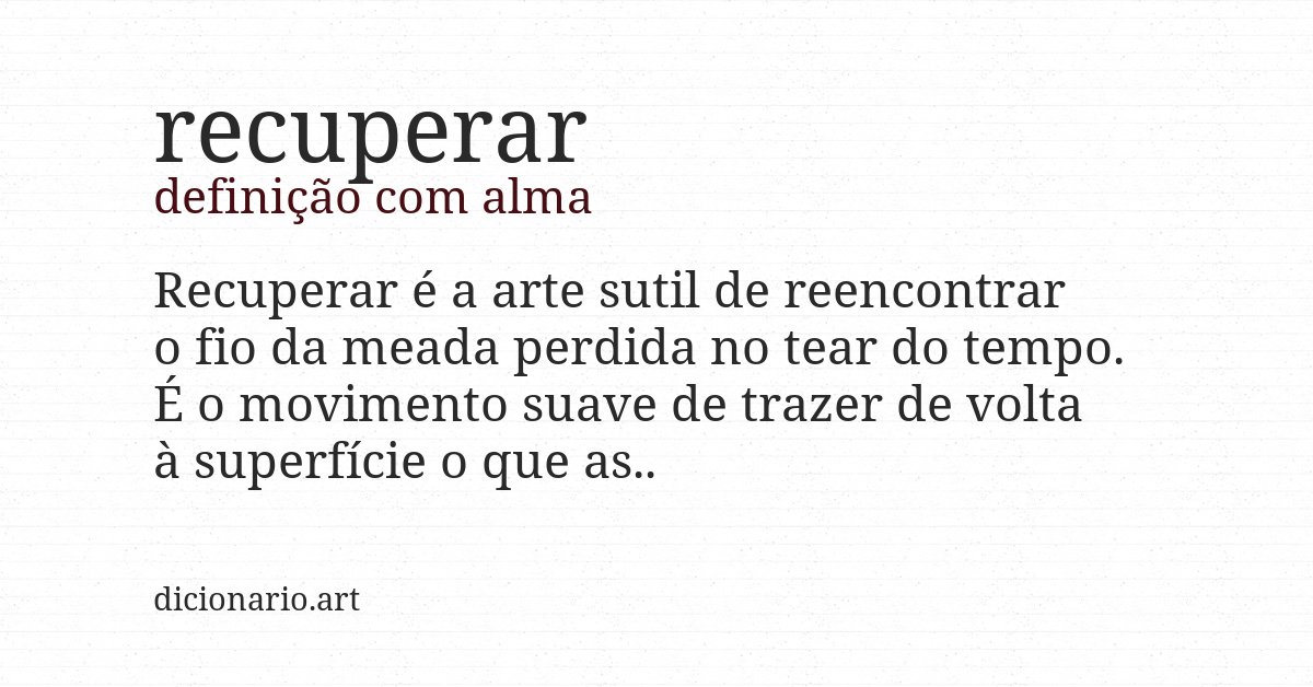 Definição com alma de recuperar