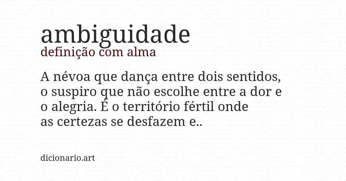 Definição com alma de ambiguidade