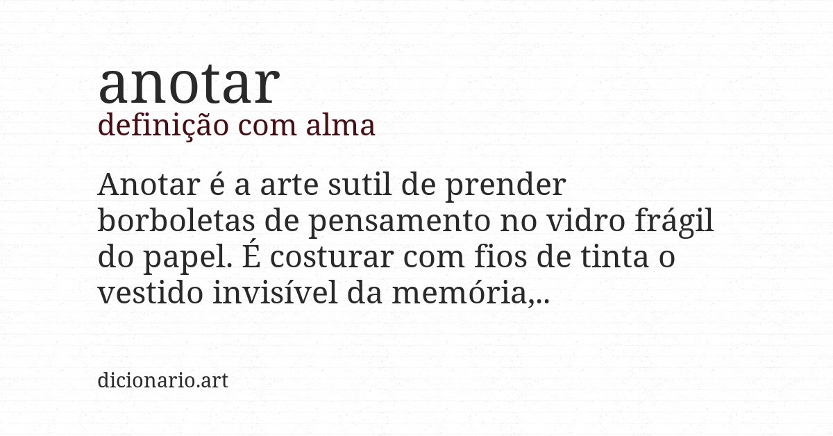 Definição com alma de anotar