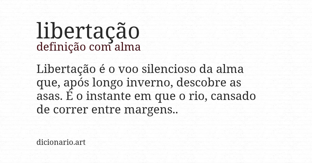 Definição com alma de libertação