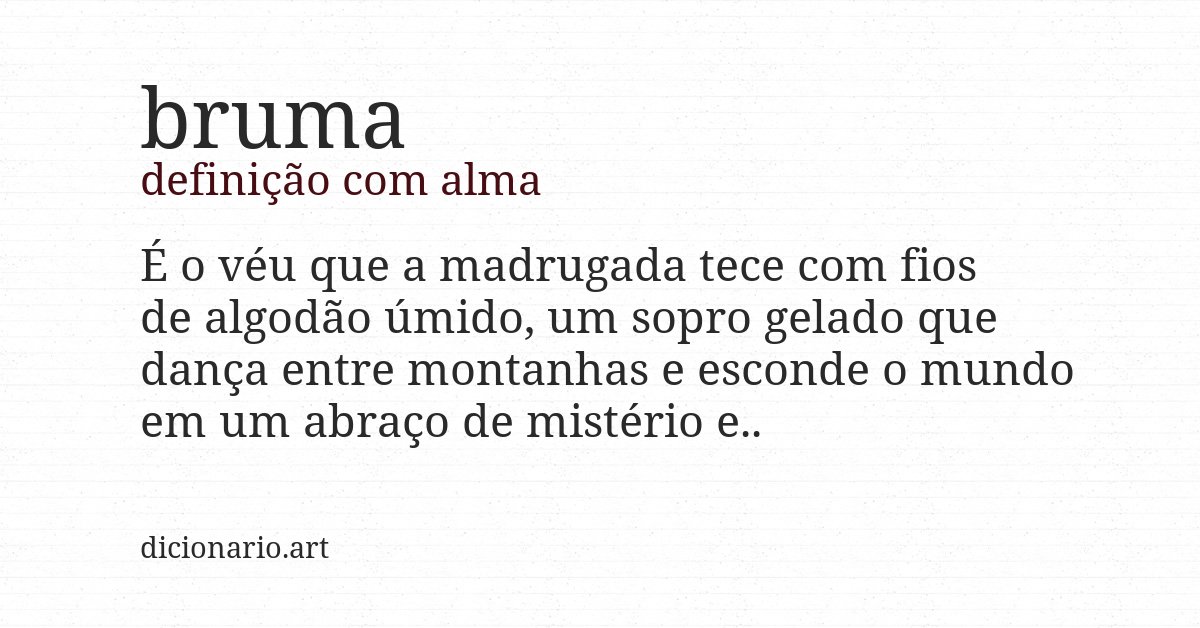 Definição com alma de bruma