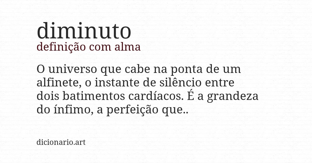 Definição com alma de diminuto